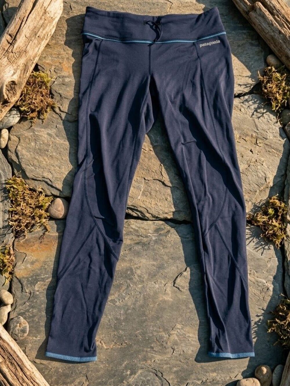 Patagonia Navy Base Layer Leggings Granola Girl Gorpcore Mountain Trailcore S/M